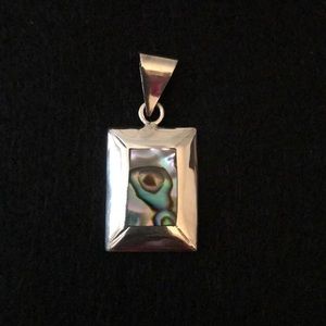 Sterling silver abalone pendant / slide